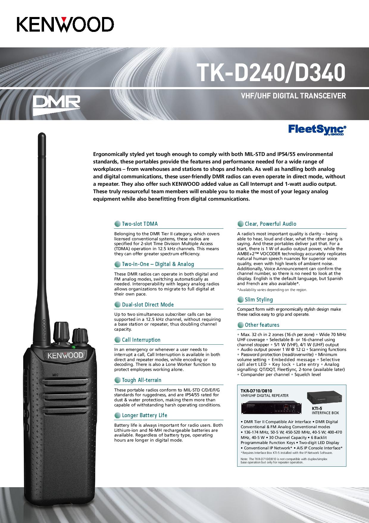 Tk D Uhf Digital Two Way Radio Dmr Kenwood