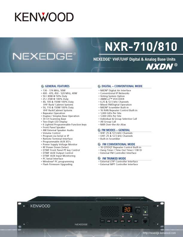 NXR-710/810 SpecSheet