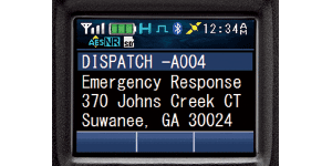 <div class="text leadText">The color display allows the user to check at a glance on operating status, including signal strength and battery level, as well as confirm caller identity. The sunlight-readable display is recessed to minimize the risk of damage to the screen and to prolong operating life.</div> 