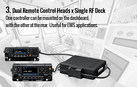3. Dual Remote Control Heads x Single RF Deck