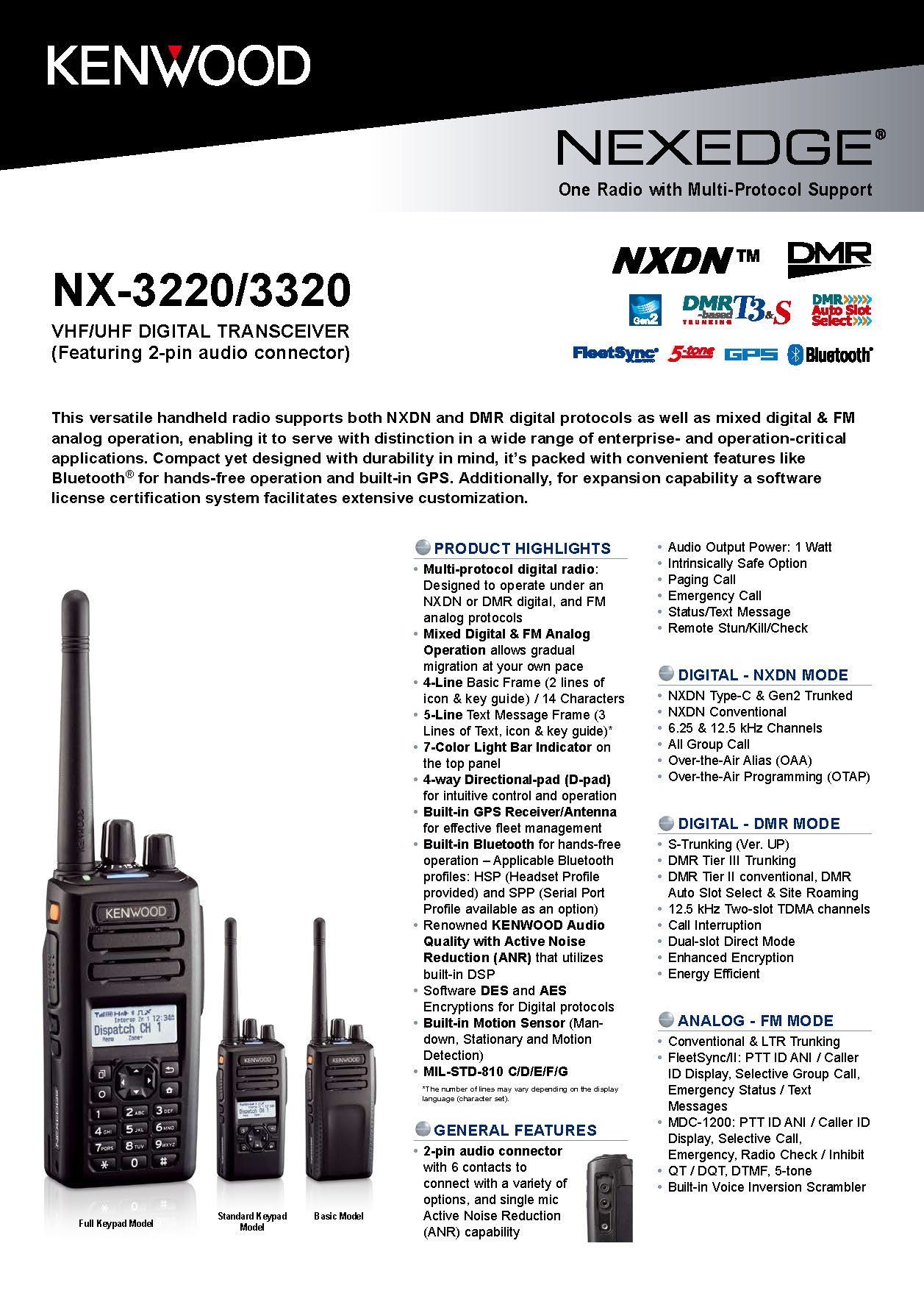 NX-3000(2-pin) Portable SpecSheet