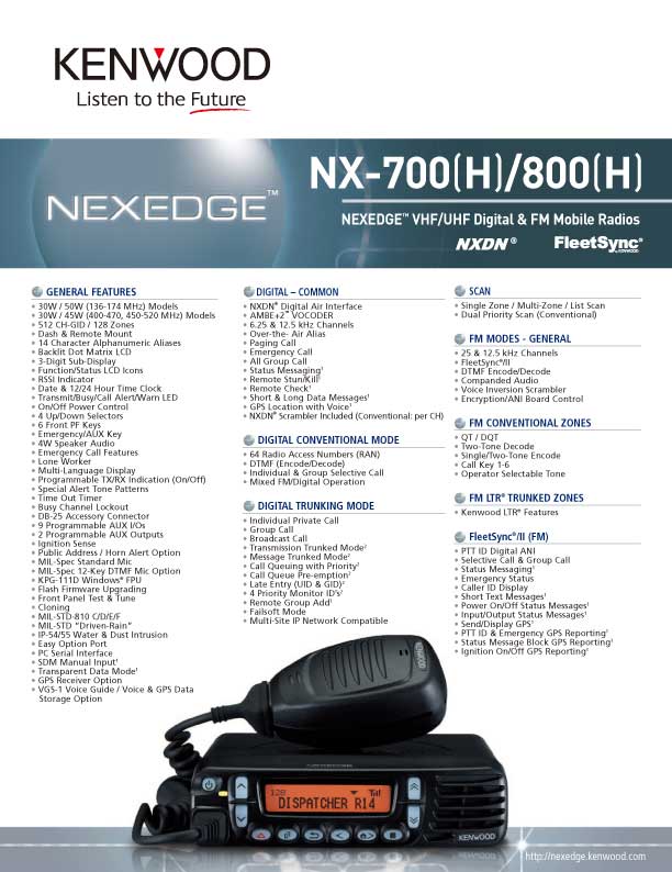 NX-700/800 SpecSheet