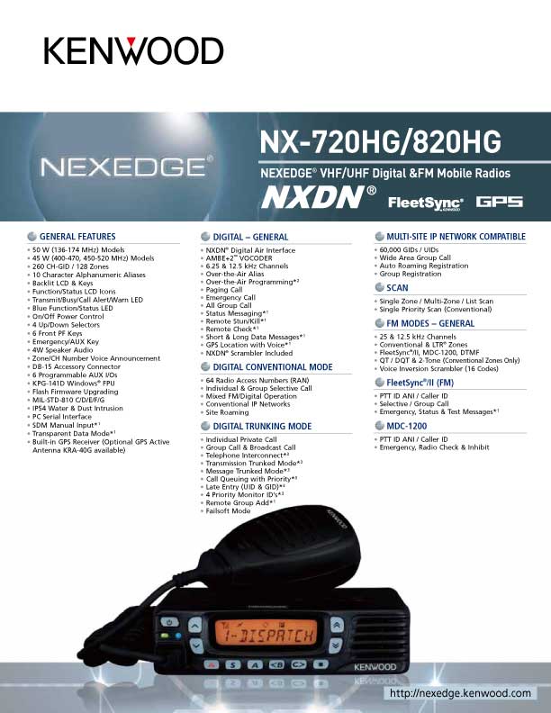 NX-720(G)/820(G) SpecSheet