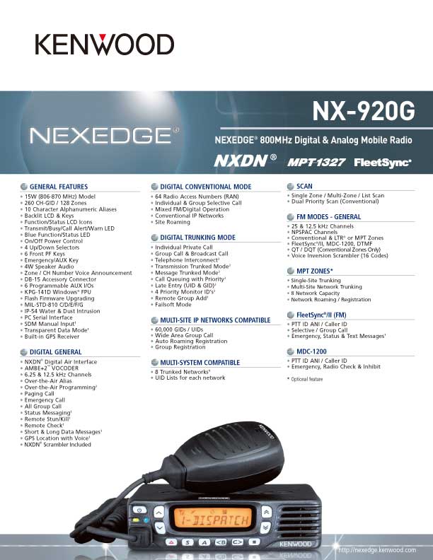 NX-920(G) SpecSheet